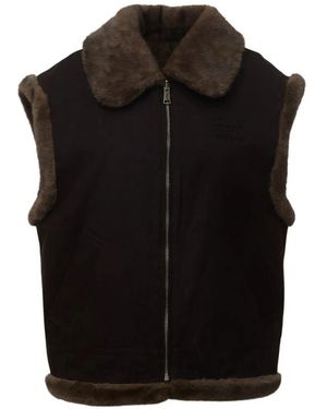 MC2 Saint Barth "Hasketh" Wax Fur Gilet - Black