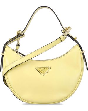 Prada Arqué Small Leather Shoulder Bag - Metallic
