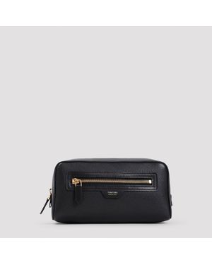 Tom Ford Grained Calf Leather Toiletry Case - Black
