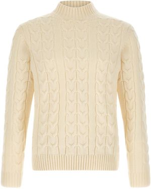 Zanone Braided Turtleneck Sweater - White