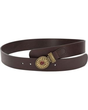 Etro "Paisley" Leather Belt - Brown
