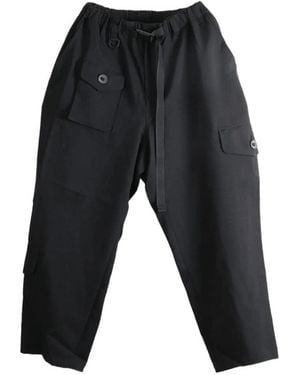 Y-3 Wide-Legged Pants With A Belt - Blue