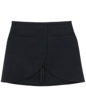 Courreges Ellipse Twill Mini Skirt In - Blue