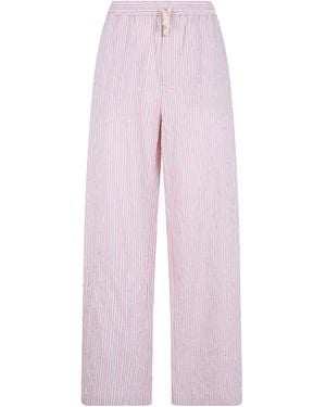 Nuur Striped Pants With Elastic - Pink