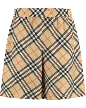 Burberry Check Motif Bermuda Shorts - Natural