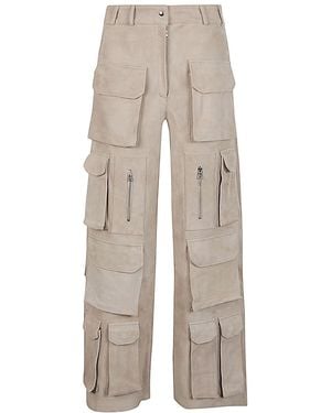 Fermas.club Suede Cargo Pants - Natural