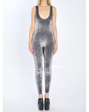 Gucci Gg Crystal Chenille Jumpsuit - Blue