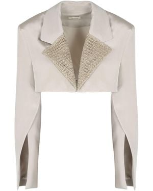 The Mannei Marica Silk Blazer - White
