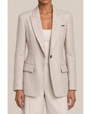 Brunello Cucinelli Wool Single Button Blazer - Natural
