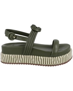 Alexandre Birman Vicky Bounce Raffia Platform Sandals - Green