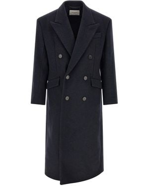 Saint Laurent Double-Breasted Coat - Black