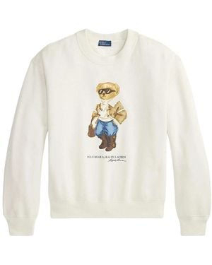 Polo Ralph Lauren Felpa "Winter Polo Bear" A Girocollo - White