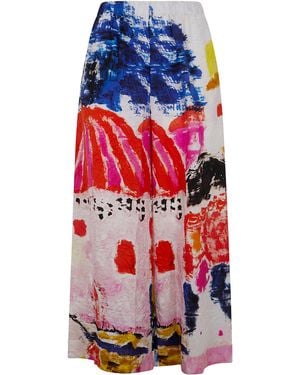Daniela Gregis "Pijiama Pockets" Wide Leg Pants - Red