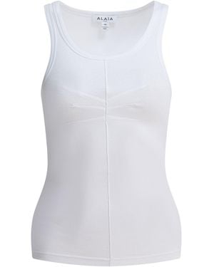 Alaïa Cotton Tank Top - White