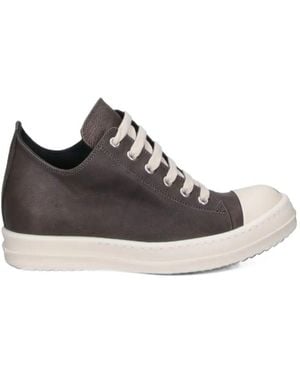Rick Owens Low Leather Sneakers - Black