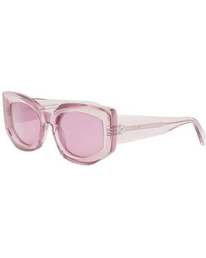 Celine Sunglasses Butterfly Full Rim, Transparent Frame And Lens Cl40277F72Y - Pink