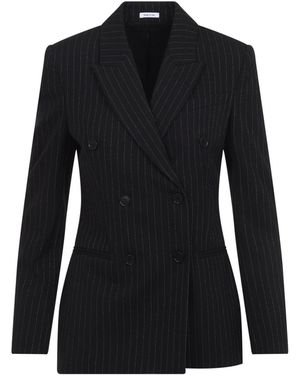McQueen Pinstripe Lurex Jacket - Black