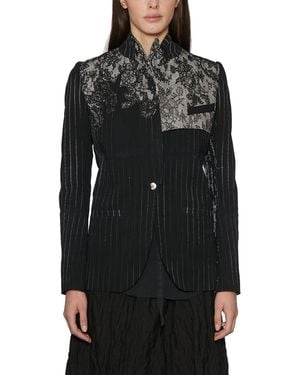 Marc Le Bihan Lace And Silk Single-Breasted Jacket - Black