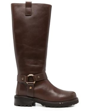 Twinset Leather Ankle Boots - Brown