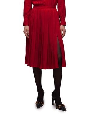 Gucci Interlocking G Chain Silk Jacquard Midi Skirt - Red