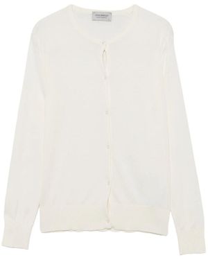 John Smedley Sea Island Cotton Cardigan - White