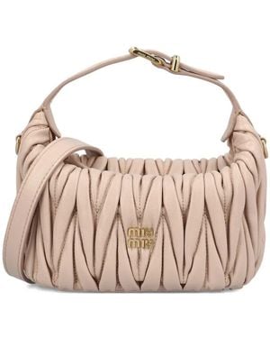 Miu Miu Matelassé Nappa Leather Pouch - Pink