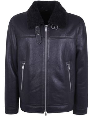 Dondup Regular Fit Shearling Jacket - Blue
