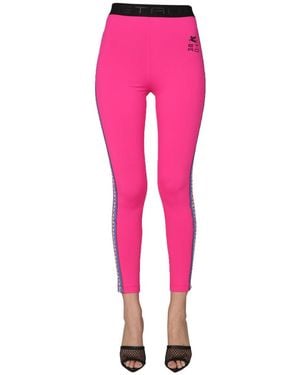 Etro Leggings With Logo - Pink