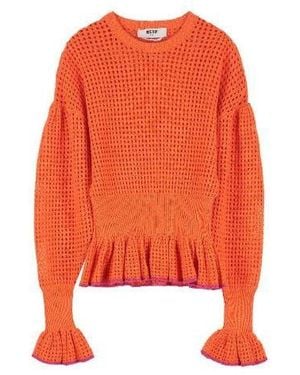 MSGM Contemporary Knit Sweater - Orange