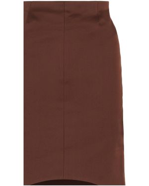 Givenchy Silk Front Slit Pencil Skirt - Brown