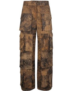 Fermas.club Leather Cargo Pants - Natural