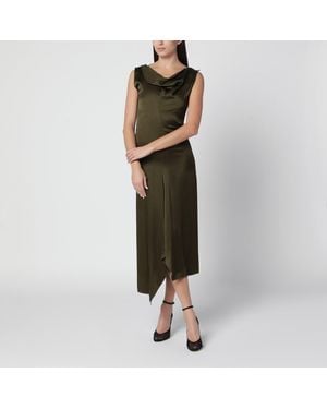 Victoria Beckham Viscose Satin Midi Dress - Green