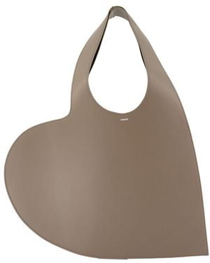 Coperni Leather Heart Shopper Bag - Brown