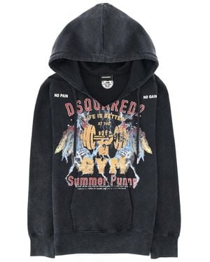 DSquared² Sweatshirt With Print Cotton Sweatshirts - Black