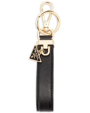 Prada Saffiano Leather Key Ring - White