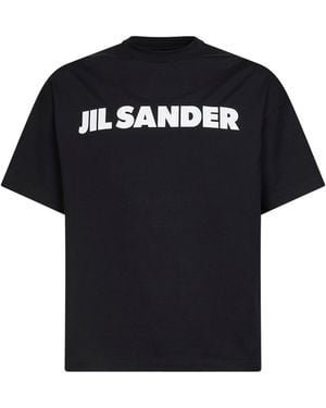 Jil Sander Lightweight Cotton Jersey Logo T-Shirt - Black