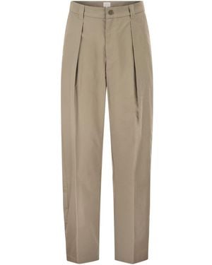 A.P.C. Tailored Cotton Pants With Pleats - Natural