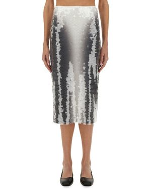 Max Mara Toano Sequined Skirt - Gray