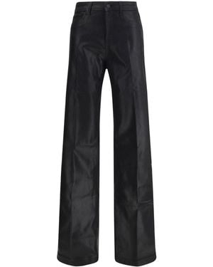 L'Agence Wide Leg Jeans Clayton Coated - Black