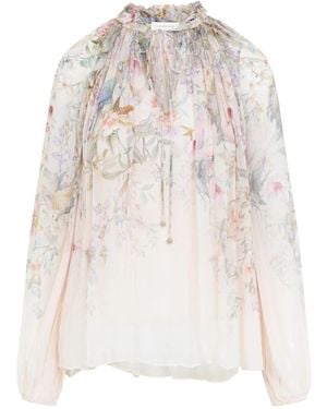 Zimmermann "Rebellion" Billow Blouse - White