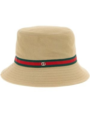 Gucci Web Tape Bucket Hat - Natural