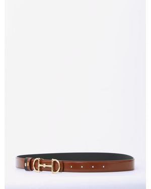 Gucci Reversible Belt With Horsebit Buckle - White