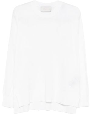 Ami Paris Wool Silk Crewneck Sweater Adc - White