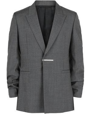 Givenchy Slim-Fit Metal Bar Structured Blazer - Gray