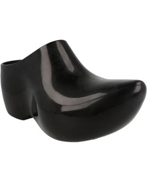 Balenciaga Technoclog Patent Mules - Black