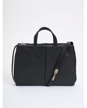 VALENTINA BANELLA Big Stitch Leather Bag - Black