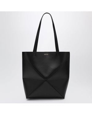 Loewe Medium Puzzle Fold Tote - Black