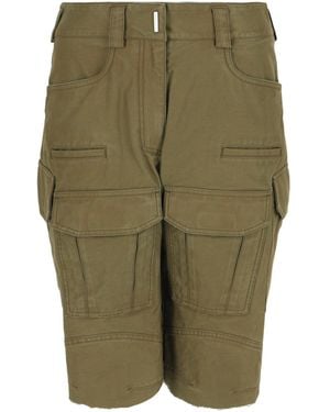 Givenchy Frayed Multi-Pocket Cargo Shorts - Green