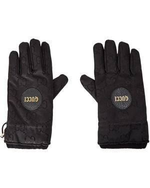 Gucci Gg Monogram Logo Gloves - Black