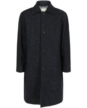 Ferragamo Dark Wash Denim Jacket With Button Closure - Black